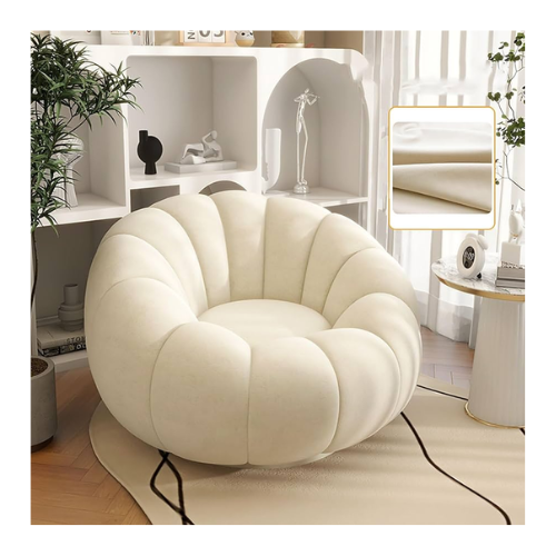 ComfynestModernPumpkinShapeTatamiChairRevolvingSmallSofaforBedroom_Balcony_LivingRoom_White