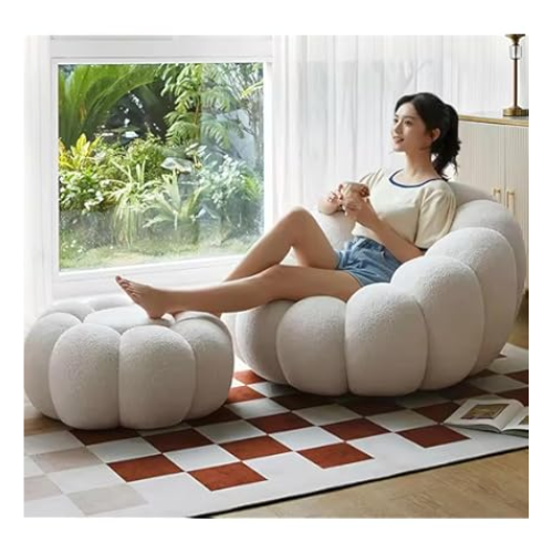 ComfynestModernPumpkinShapeTatamiChairRevolvingSmallSofaforBedroom_Balcony_LivingRoom_White_1