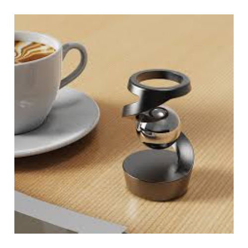 Gravity Defying Kinetic Desk Toy – Optical Illusion Metal Spinning Ball | Stress Relief Desk Decor & Office Gift (Black)