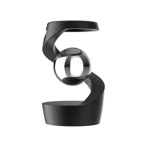 Gravity Defying Kinetic Desk Toy – Optical Illusion Metal Spinning Ball | Stress Relief Desk Decor & Office Gift (Black)