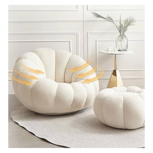 ComfynestModernPumpkinShapeTatamiChairRevolvingSmallSofaforBedroom_Balcony_LivingRoom_White_3